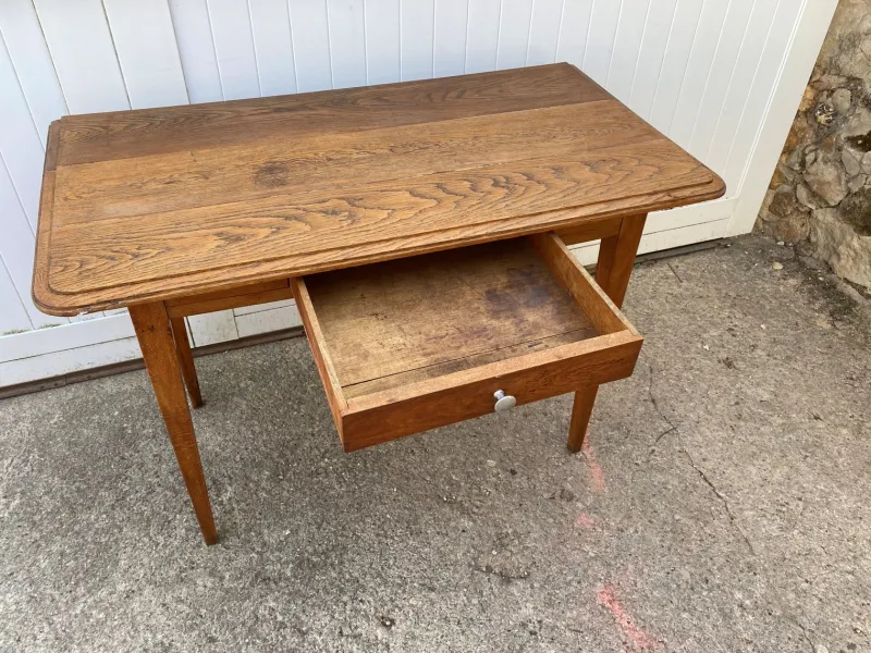 Sale Pamono Desk Table with 1 Drawer Oak Top 105x56cm, 1930s