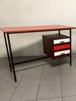 Pamono Desk with Colored Formica Top, 1960s
