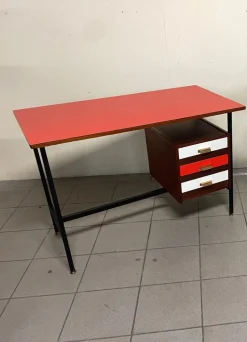 Pamono Desk with Colored Formica Top, 1960s