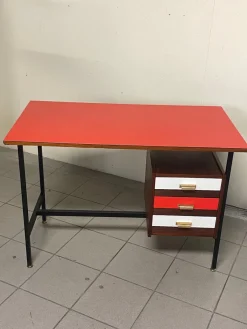 Pamono Desk with Colored Formica Top, 1960s