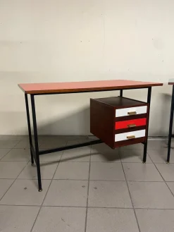 Pamono Desk with Colored Formica Top, 1960s