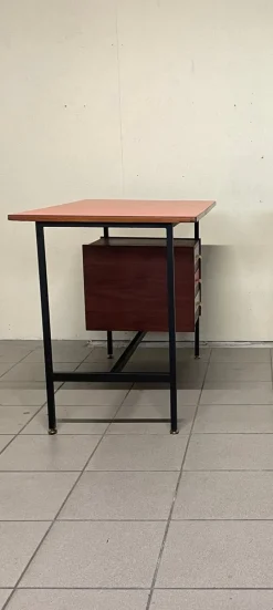 Pamono Desk with Colored Formica Top, 1960s