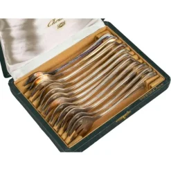 Pamono Dessert Forks attributed to Christofle, Paris, 1960s, Set of 12> Cutlery & Serving Utensils
