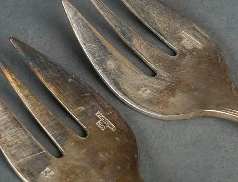 Pamono Dessert Forks attributed to Christofle, Paris, 1960s, Set of 12> Cutlery & Serving Utensils