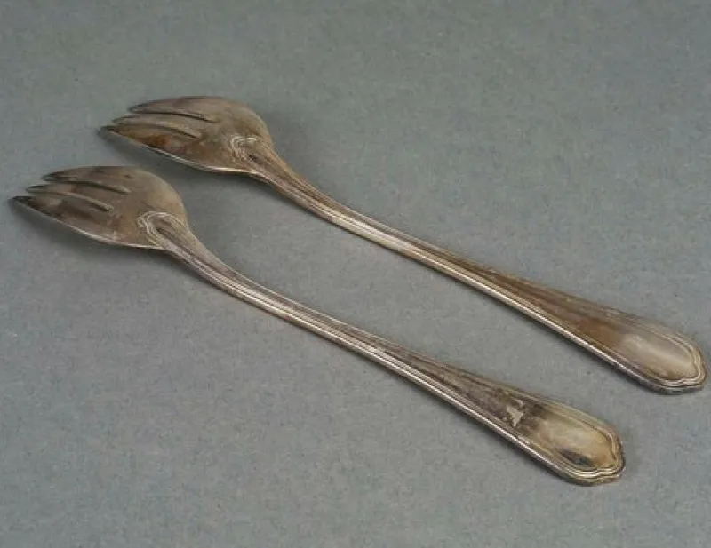 Pamono Dessert Forks attributed to Christofle, Paris, 1960s, Set of 12> Cutlery & Serving Utensils