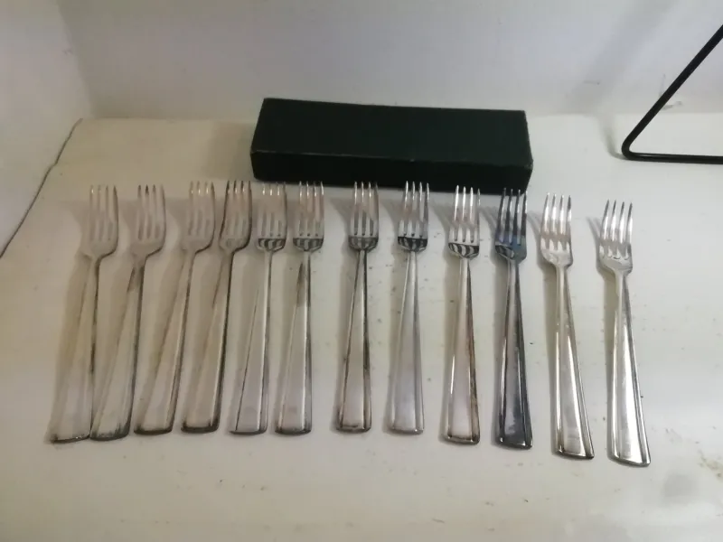 Pamono Dessert Forks by Gio Ponti for Arthur Krupp, Italy, 1940s, Set of 12> Cutlery & Serving Utensils