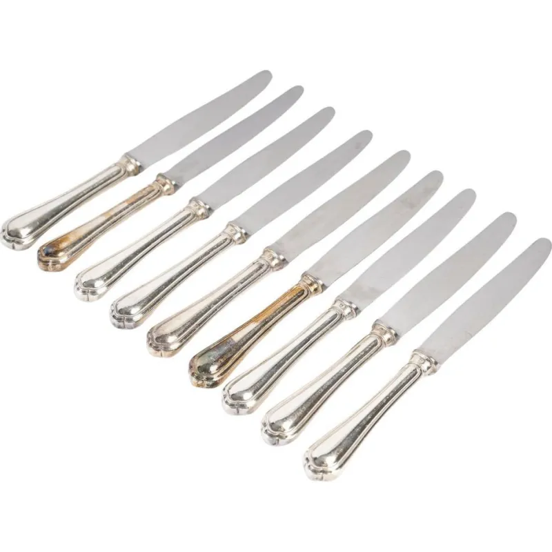 Pamono Dessert Knives from Christofle, 1980s, Set of 9> Cutlery & Serving Utensils