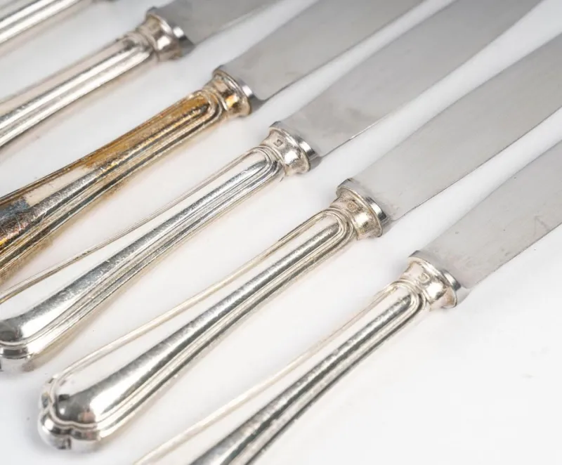 Pamono Dessert Knives from Christofle, 1980s, Set of 9> Cutlery & Serving Utensils