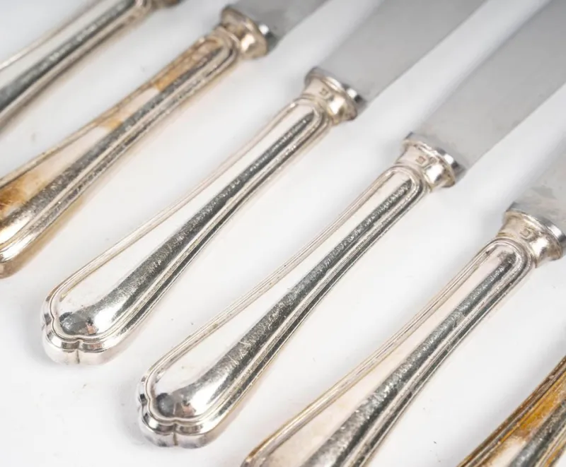 Pamono Dessert Knives from Christofle, 1980s, Set of 9> Cutlery & Serving Utensils