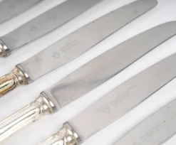 Pamono Dessert Knives from Christofle, 1980s, Set of 9><noscript><img width=