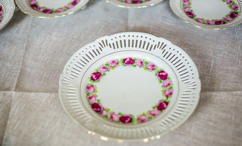 Pamono Dessert Plates from Schwarzenhammer Bavaria, 1984, Set of 14> Dinner Plates & Bowls