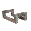 Pamono Devon Coffee Table in Root Green Marble with Two Inset Glass Tops by Joaquín Moll for Meddel España> Tables
