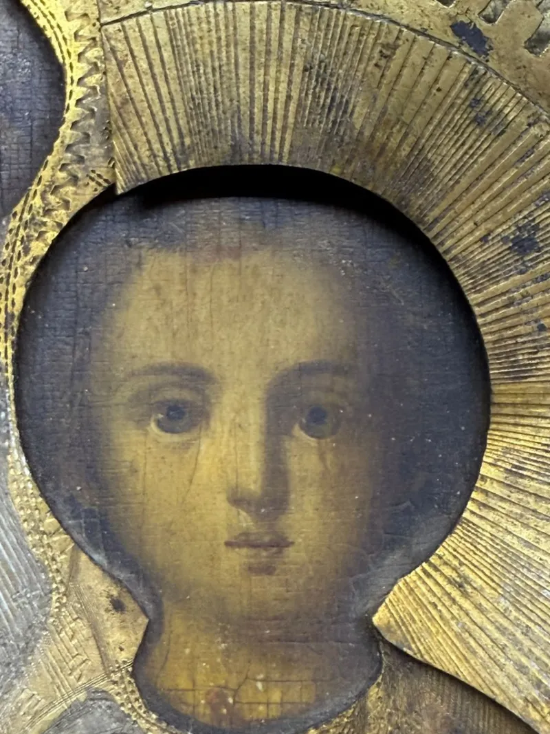 Pamono Devotional Display Case with Orthodox Icons of Christ Pantocrator and Madonna with Child, 18th Century> Wall Decor