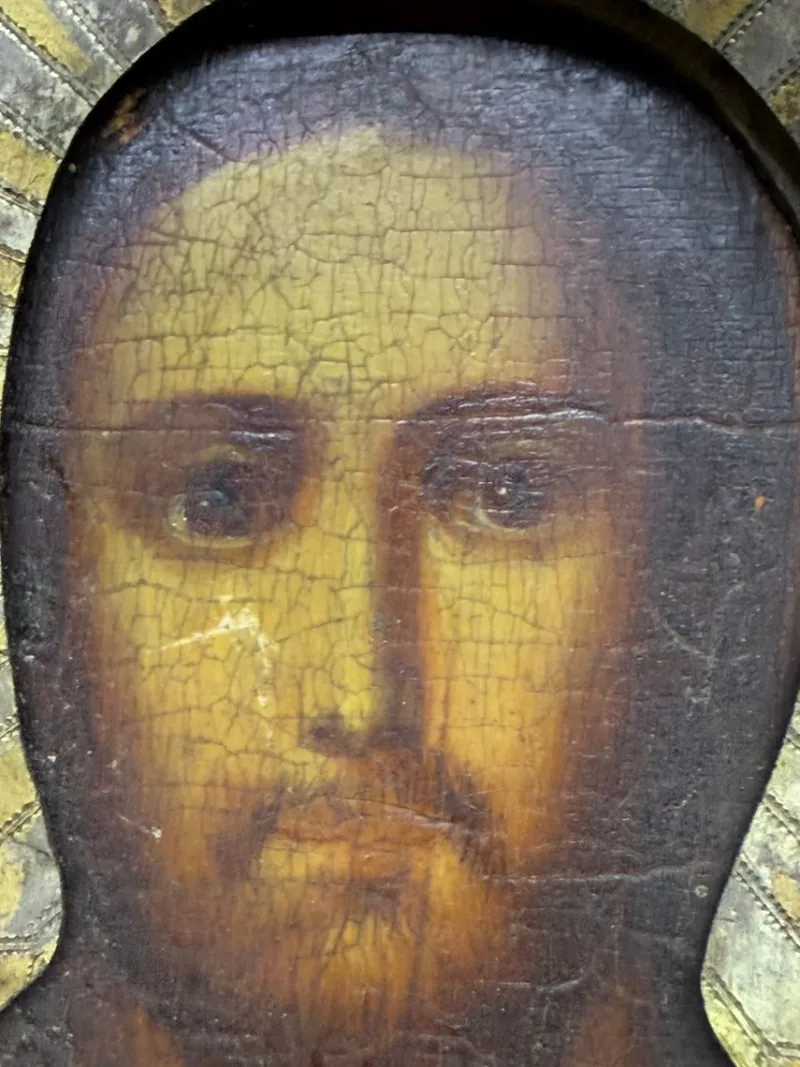 Pamono Devotional Display Case with Orthodox Icons of Christ Pantocrator and Madonna with Child, 18th Century> Wall Decor