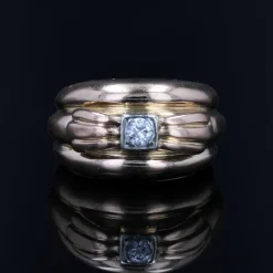 Sale Pamono Diamond 18 Karat Yellow Gold Large Ring, 1950s