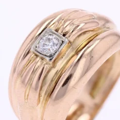 Sale Pamono Diamond 18 Karat Yellow Gold Large Ring, 1950s