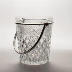 Pamono Diamond Cut Crystal Glass Ice Bucket from Val Saint Lambert, 1960s> Ice Buckets & Wine Coolers