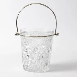 Pamono Diamond Cut Crystal Glass Ice Bucket from Val Saint Lambert, 1960s><noscript><img width=