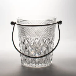 Pamono Diamond Cut Crystal Glass Ice Bucket from Val Saint Lambert, 1960s><noscript><img width=