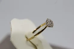 Pamono Diamond Gold Engagement Ring, 1970s><noscript><img width=