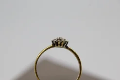 Pamono Diamond Gold Engagement Ring, 1970s><noscript><img width=