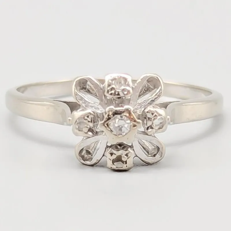 Clearance Pamono Diamond Ring in 14 Karat White Gold