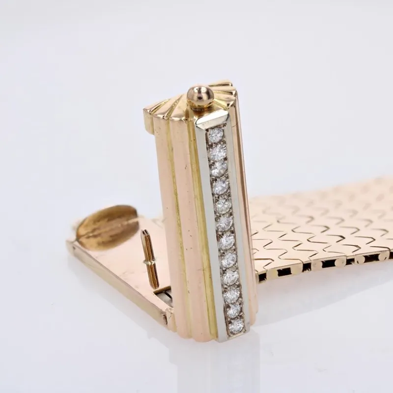 Pamono Diamonds 18 Karat Yellow Gold Belt Bracelet, 1950s> Bracelets