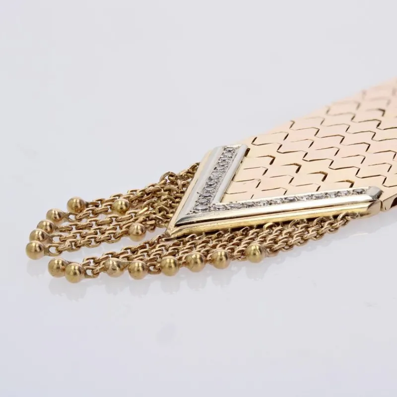 Pamono Diamonds 18 Karat Yellow Gold Belt Bracelet, 1950s> Bracelets