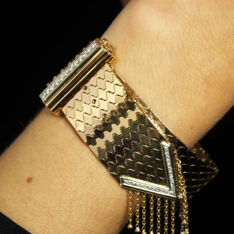 Pamono Diamonds 18 Karat Yellow Gold Belt Bracelet, 1950s> Bracelets
