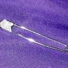 Pamono Diamond-Studded Safety Pin in 750 White Gold, 1970> Brooches