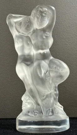 Pamono Diana and Pan the Faun Crystal Sculpture from Lalique France, 1960s> Art Deco