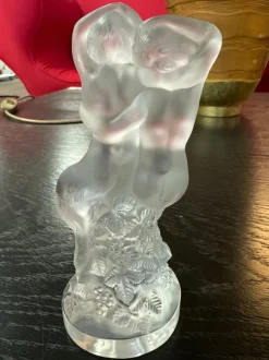 Pamono Diana and Pan the Faun Crystal Sculpture from Lalique France, 1960s><noscript><img width=