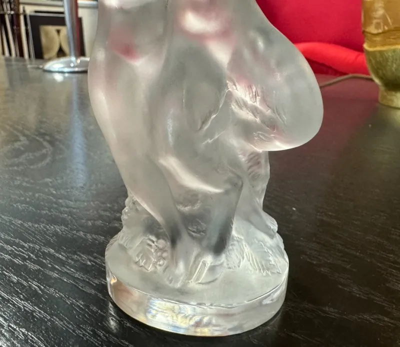 Pamono Diana and Pan the Faun Crystal Sculpture from Lalique France, 1960s> Art Deco