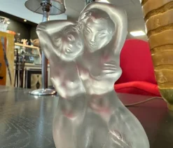 Pamono Diana and Pan the Faun Crystal Sculpture from Lalique France, 1960s><noscript><img width=
