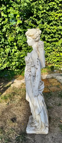 Pamono Diana the Huntress Sculpture in Reconstituted Stone, 1950><noscript><img width=