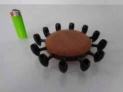 Clearance Pamono Digsmed Teak and Steel Candleholder, Denmark, 1960s