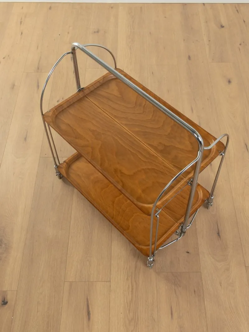 Pamono Dinett Serving Trolley from Bremshey, 1970s> Serving Bar Carts & Trolleys