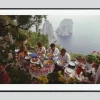 Pamono Dining Al Fresco On Capri C Print Framed in Black by Slim Aarons> Mid-Century|Photography