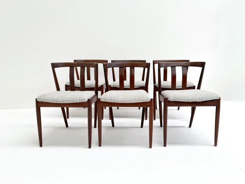 Pamono Dining Chairs in Teak by Kai Kristiansen, 1960s, Set of 6> Side Chairs & Dining Chairs