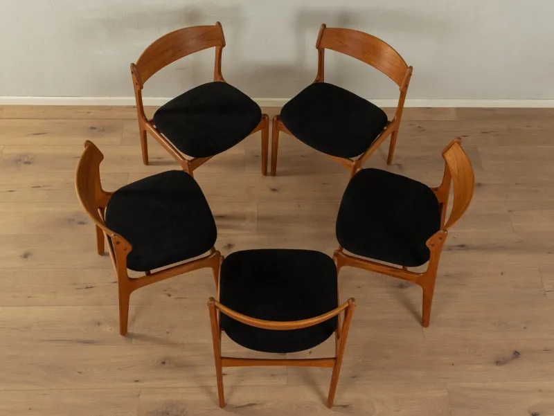 Pamono Dining Room Chairs by Erik Buch for O.D. Møbler, 1950s, Set of 5> Side Chairs & Dining Chairs
