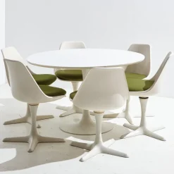 Pamono Dining Table and Chairs by Maurice Burke for Arkana, 1960s, Set of 7> Dining Tables & Sets