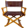 Pamono Director's Chair in Leather and Brass by Ryda Levi McGuire, 1960s> Lounge Chairs & Armchairs