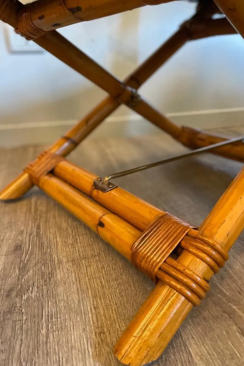 Pamono Director's Chair in Leather and Brass by Ryda Levi McGuire, 1960s> Lounge Chairs & Armchairs