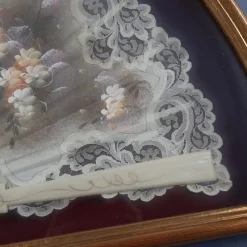 Pamono Display Case with Hand-Painted Flower Theme Fan, 1960s><noscript><img width=