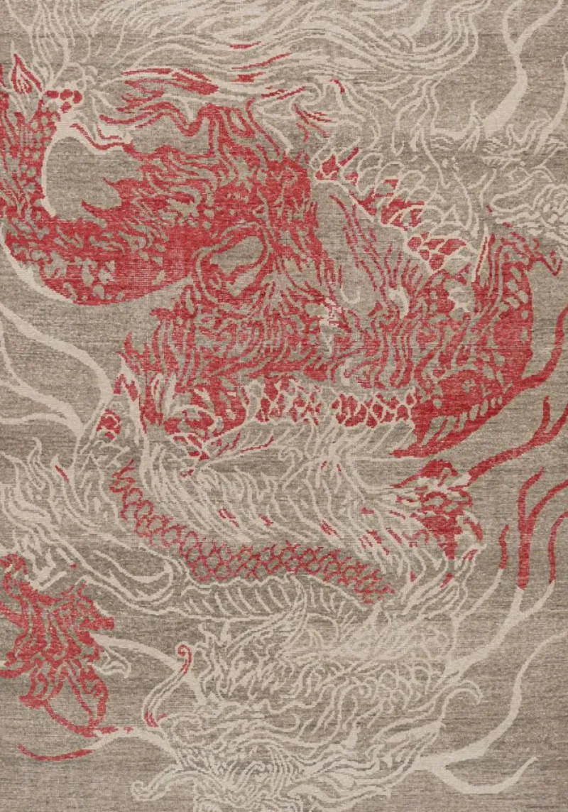 Pamono Distressed Dragon Rug from R&K Principal Jahanshah Nazmiyal> Carpets & Textiles|Carpets & Textiles