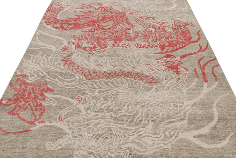 Pamono Distressed Dragon Rug from R&K Principal Jahanshah Nazmiyal> Carpets & Textiles|Carpets & Textiles