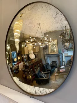Pamono Distressed Silver Convex Mirror, 2010> Mirrors