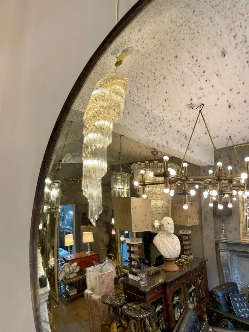 Pamono Distressed Silver Convex Mirror, 2010> Mirrors