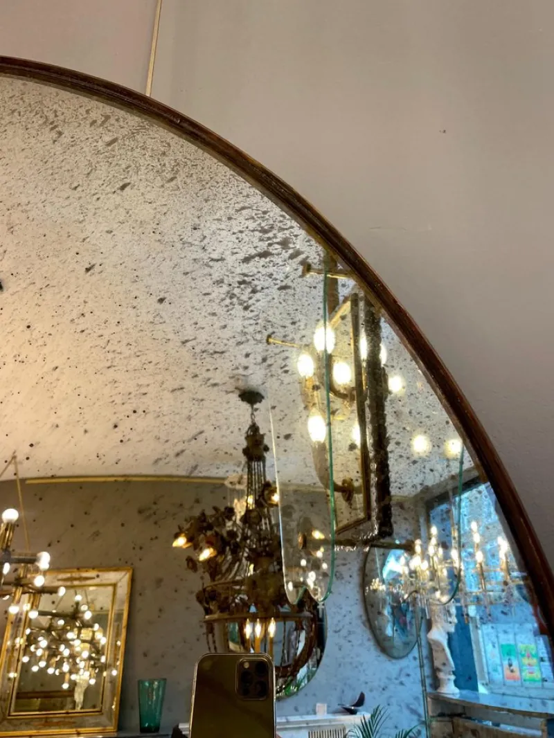 Pamono Distressed Silver Convex Mirror, 2010> Mirrors