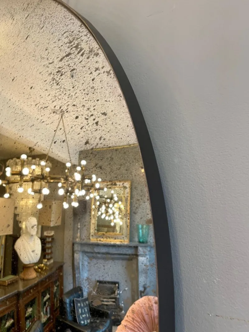 Pamono Distressed Silver Convex Mirror, 2010> Mirrors